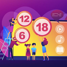 Content Rating System Concept Banner Header Adults Children Age Restriction Signs Limitati